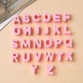 Pink 3D acrylic alphabet beads set with large holes for DIY jewelry bracelets - M / 10 Pieces Pack / Light Pink