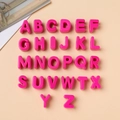 Rose pink 3D acrylic alphabet beads from A to Z for DIY bracelet jewelry making - M / 10 Pieces Pack / Rose Red