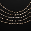 Golden daisy link chain with sparkling rhinestones and pearl accents for DIY jewelry - Gold Plate Pearl Chain KC (4.5x9.5mm)
