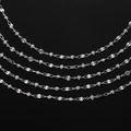 Silver peach slice chain with daisy crystals and pearls for DIY accessories - Gold Plate Pearl Chain White K (4.5x9.5mm)