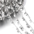 Silver daisy flower decorative chain with oval links on spool for DIY jewelry crafts - Track Hanging Plum Chain White K (7x9mm)