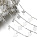 Polished silver heart pendant chain for DIY jewelry making and clothing accessories - Peach Piece Hanging Chain Silver (8.5x10mm)