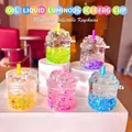 Porte-clés tasse iceberg lumineux en acrylique avec liquide flottant et paillettes - Tasse d'Iceberg