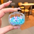 Purple snowflake quicksand keychain with blue beads and luminous drifting bottle liquid - Quicksand TV / No Buckle (Blue)