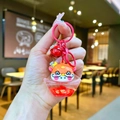 Chinese dragon keychain with lucky red bells and transparent base for car keys - Orange (Red Hardware)