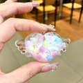 Handheld heart-shaped winged pendant with colorful pastel filler beads decoration - White Pendant Only