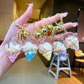 Kleurrijke schelp drijfzand sleutelhangers met gouden bellen en bedels voor tassen - Gouden Hardware [gemengd] Kleine Zeeslak + Zeeslak / Karabijnsluiting Stijl
