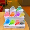Porte-clés sucette en acrylique lumineux avec perles colorées et paillettes en set - Sucette