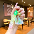 Portachiavi Keroppi rana verde in acrilico con olio e ciondolo a nastro Bubble colorato - Stile Cubo Sabbie Mobili con Bolle Luminose Rana Keroppi / Verde