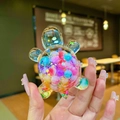 Handheld variant of macaron turtle ornament with colorful fruit beads in a clear shell - 1 Piece / Large [Colorful] Luminous Sparkle Turtle