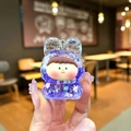 Lilith purple liquid quicksand acrylic keychain with shimmering glitter for bag charms - Without Buckle Style / Purple