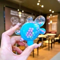 Blue turtle sensory toy with colorful beads in a transparent liquid-filled shell - 1 Piece / Large [Blue] Milk Bean Turtle