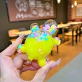Cute yellow turtle liquid sand bottle desktop ornament with colorful beads inside - 1 Piece / Large [Yellow] Milk Bean Turtle