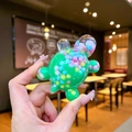 Green turtle quicksand bottle ornament with colorful beads and clear acrylic finish - 1 Piece / Large [Green] Milk Bean Turtle