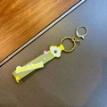 Yellow silicone keychain featuring Sweet Heart text and a small 3D daisy flower charm - 1 Piece / Yellow