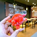 Orange turtle liquid quicksand grip tok accessory with shimmering pink beads - L / Milk Bean Turtle / 1 Piece / Red