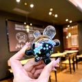 Cute turtle quicksand toy with black liquid and colorful beads in clear shell - L / Milk Bean Turtle / 1 Piece / Black