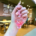 Portachiavi a mongolfiera rosa con sabbia mobile liquida e ciondoli glitterati - Stile Chiusura a Moschettone / Hardware Multicolore (Rosa) Mongolfiera Luminosa