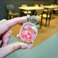 Glittery pink turtle resin figurine with sand-like particles for DIY crafts - Red Luminous Bubble Bead Turtle