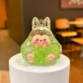 Glow-in-the-dark green liquid quicksand keychain with cute cartoon animal pendant - Green Glow-in-the-dark Bubble Bead Tower (without Clasp)