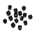Macro shot of 8mm black faceted crystal cube beads with precision holes for DIY jewelry - Black