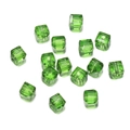 Detailed view of 8mm green faceted crystal cube beads for DIY jewelry making - Green / 4mm