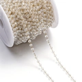 Detail of 3mm transparent faceted crystal beads linked by gold-plated chain on spool - 1 Meter/Pack (Approx. 3x3.5mm) Approx. 10g / Gold/Transparent