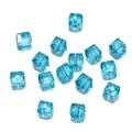 Macro shot of 8mm faceted light blue crystal glass cube beads for DIY jewelry making - Light Blue
