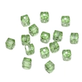 Macro shot of 8mm green faceted crystal cube beads for DIY jewelry making - Light Green
