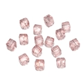 Macro shot of 8mm rose pink multifaceted crystal cube beads for DIY jewelry making - Pink / 4mm