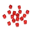 Macro shot of 8mm red faceted square crystal beads with center holes for DIY jewelry - Red / 4mm