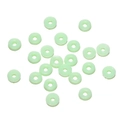 Detailed top view of light green flat round spacer beads for DIY jewelry making - 100 Per Pack / Green