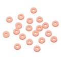 Close-up of pink doughnut-shaped resin beads for DIY jewelry making and crafts - 100 Per Pack / Light Orange