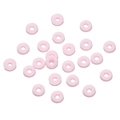 Flat lay of pink circular resin spacer beads for DIY jewelry and necklaces on white background - Light Pink