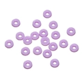 Macro shot of lavender purple disc beads made of smooth plastic resin for DIY jewelry making - 100 Per Pack / Purple
