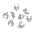 Detailed view of silver leaf-textured bail connectors for jewelry making and pendants - 50 Pieces/Pack (4.5*8.5*11mm) / White K/Silver