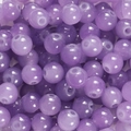 Macro de perles de verre rondes lavande translucides avec trous percés pour bijoux DIY - 6mm / 50 Pièces / Violet