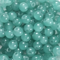 Vue détaillée de perles en verre translucide bleu cyan pour bijoux artisanaux - 6mm / 50 Pièces / Medium Sea Green