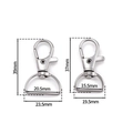 Zilveren karabijnsluiting met D-ring 25mm voor DIY-sleutelhangers en tassenbeslag - 5 Stuks Per Pak / Wit K Binnendiameter 20mm