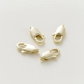 Close-up of four polished 14k gold-plated lobster clasps for jewelry making and necklaces - 10 Pieces/Pack (5x10mm) / 14K Gold