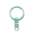 Detail of mint green lacquered metal keyring with swivel lobster clasp for DIY projects - 4 Pieces/Pack (3x4.8cm) / Lake Green