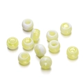 Details zweifarbiger Acrylperlen mit Marmortextur und großem Loch für DIY-Schmuckherstellung - 50 Stück/Packung (6x9mm) / Zweifarbig Gelb