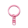 Macro shot of candy pink lacquered metal keychain with 360-degree rotating lobster clasp - 4 Pieces/Pack (3x4.8cm) / Pink