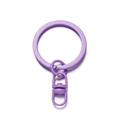 Macro shot of light purple keychain set including split ring and swivel snap hook fastener - 4 Pieces/Pack (3x4.8cm) / Purple