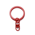 Detailed macro view of vibrant red paint coated keychain with swiveling lobster clasp - 4 Pieces/Pack (3x4.8cm) / Red