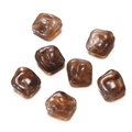 Macro view of coffee-colored marble pattern irregular acrylic beads for DIY jewelry - 10 Pieces Pack (6.5x15.5x16.5mm) / Coffee