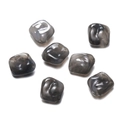 Macro shot of irregular grey marble acrylic beads with smooth edges for DIY jewelry - 10 Pieces Pack (6.5x15.5x16.5mm) / Gray