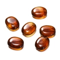 Amber oval acrylic beads with marbling texture for DIY jewelry making and phone charms - Flat Oval Dial / 10 Pieces Pack / Coffee
