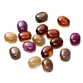 Mix of oval irregular acrylic beads in amber and purple for DIY jewelry making - Flat Oval Dial / 10 Pieces Pack / Random Mixed Colors