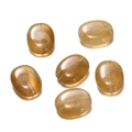 Translucent amber irregular acrylic beads for DIY jewelry and phone chain making - Flat Oval Dial / 10 Pieces Pack / Yellow Brown